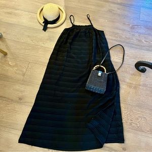 Black Spagetti stripes  Maxi Dress , Size L
